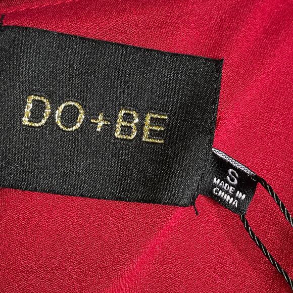 Do + Be Satin Cocktail Party Dress One Shoulder Asymmetrical Hem Red Burgundy S - Picture 9 of 11